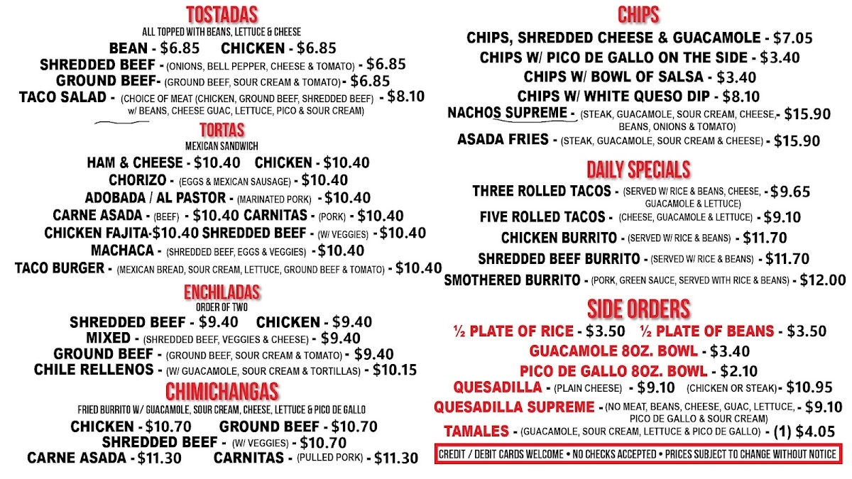 Mexican Taco Shop Menu - Image 3